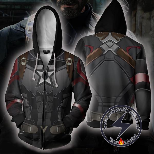 Avengers Infinity War Hoodies - Captain America Costume Zip Hoodie Jacket